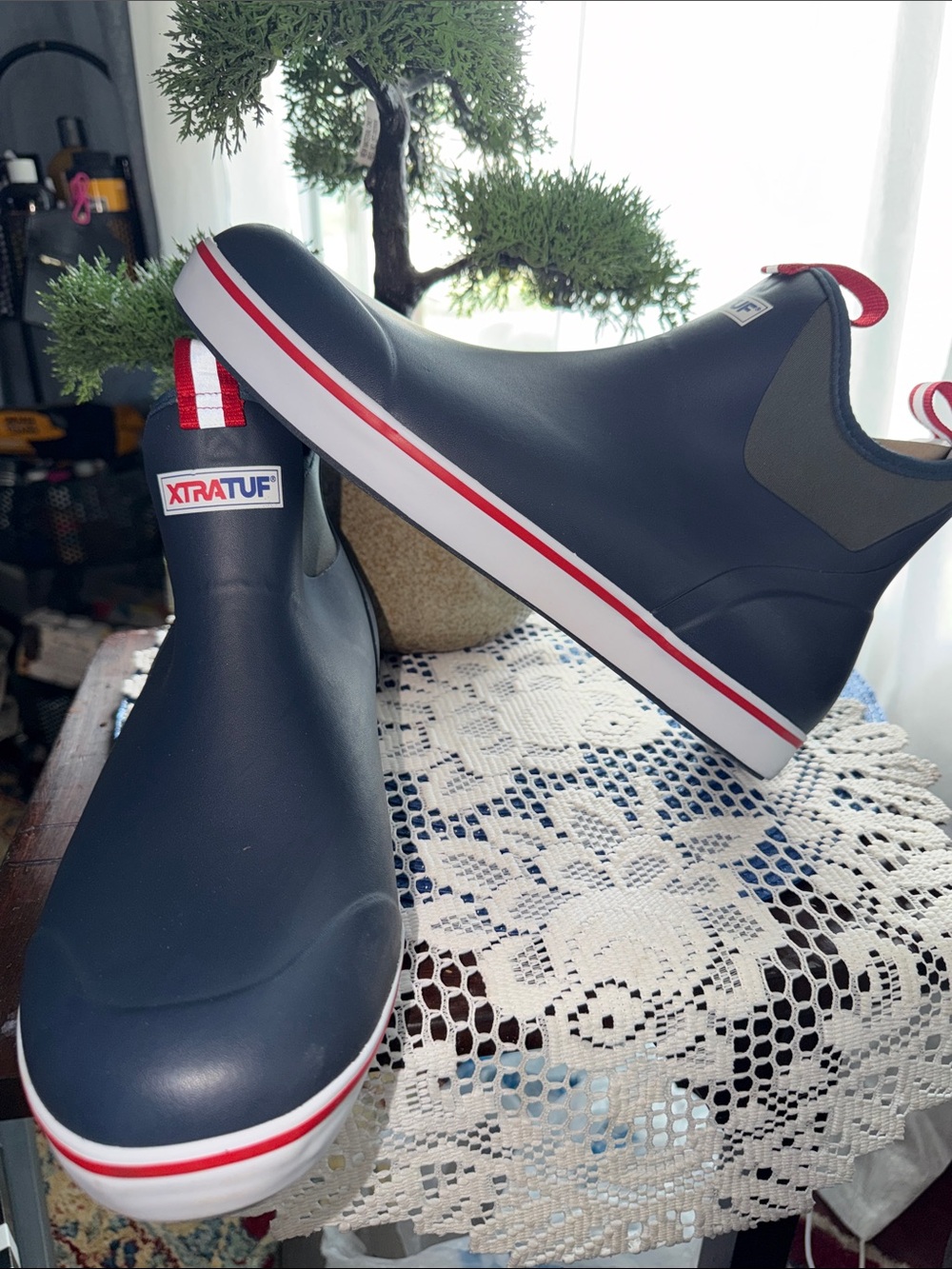 XTRATUF Men's Navy Waterproof Slip-On Rain & Snow Boot
